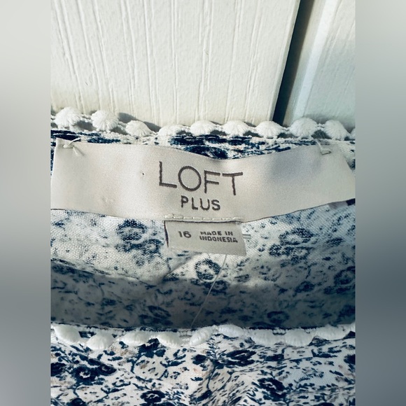 Loft White Floral Tank NWT 16 - Picture 2 of 5